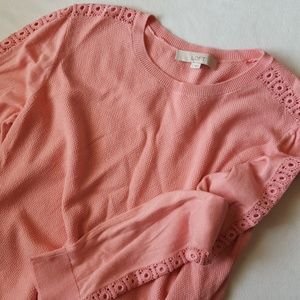 Loft || Light Pink Knit Pullover